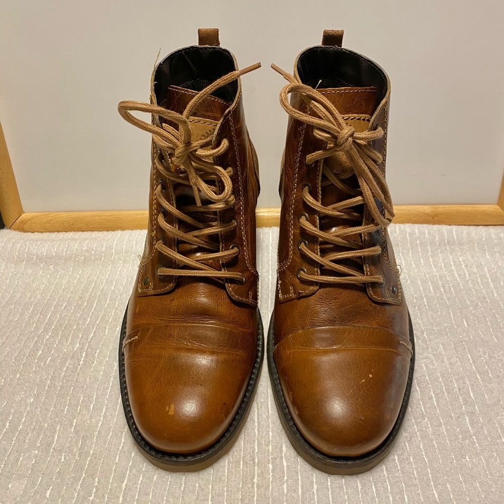 Bull Boxer Delden Brown Leather Cap Toe Ankle Boots Men's Sz 11 Made in Portugal